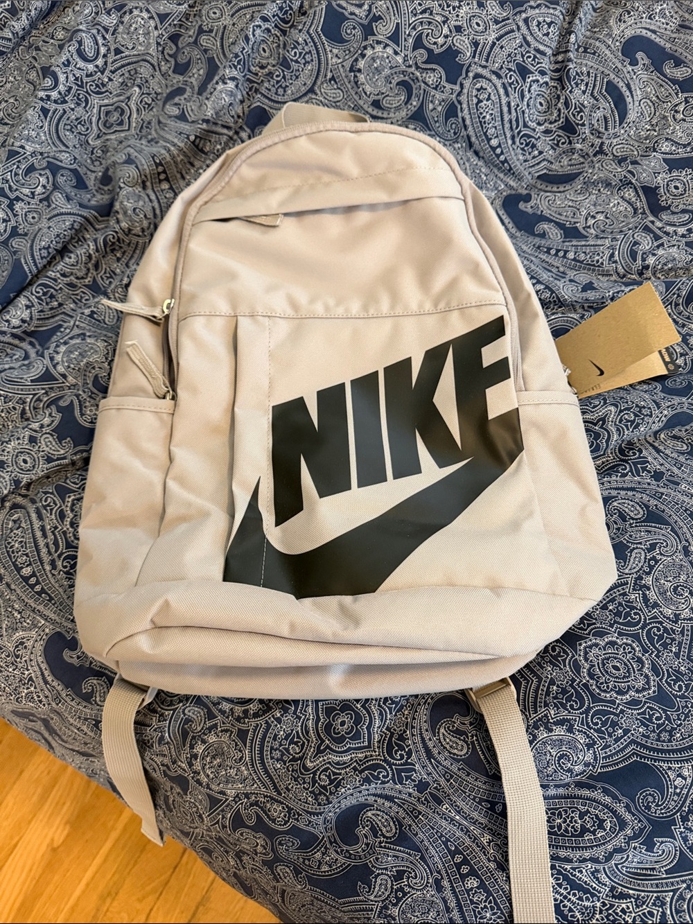 Nike Light Beige Backpack with Black Logo